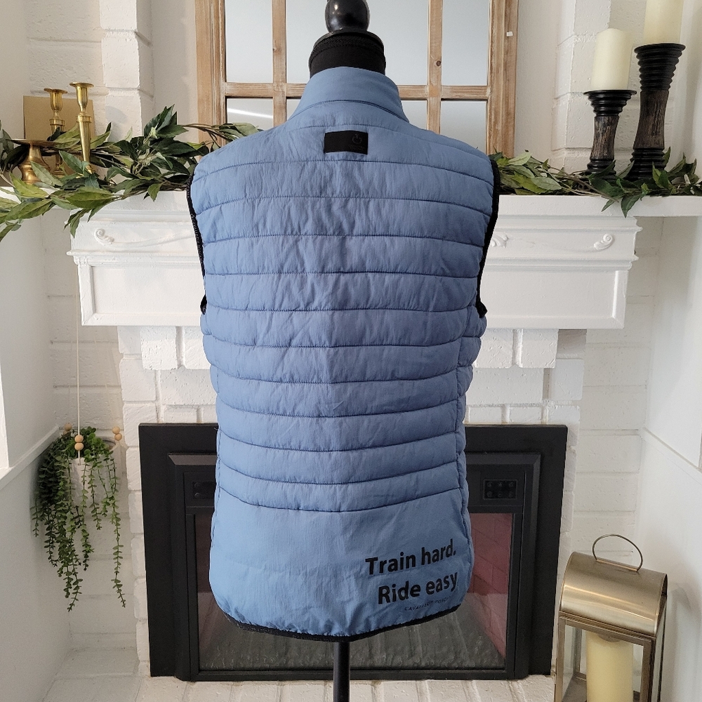 Cavalleria Toscana Light Blue Quilted Vest Equestrian Riding Size Medium - Picture 2 of 7
